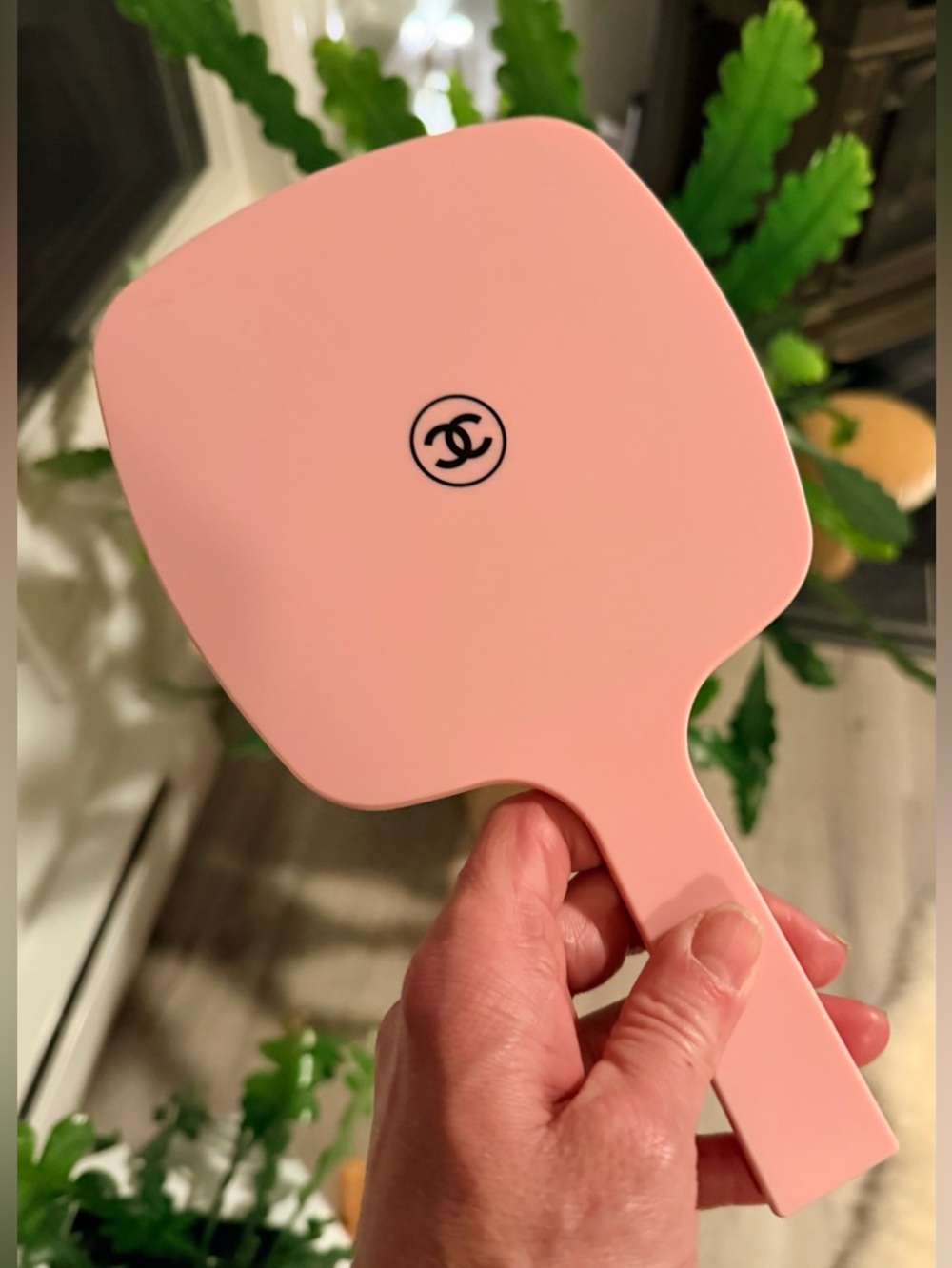 This VERY RARE Chanel BEAUTE Pink Handheld Mirror comes NEW in BOX.